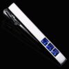 Kẹp Cà Vạt Cao Cấp Màu Bạc Đính Đá Xanh Blue Hiện Đại