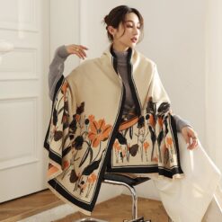 Khăn quàng nữ họa tiết hoa KQ-WD01