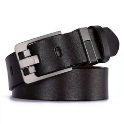 Thắt lưng da bò phong cách Âu - Mỹ màu đen TLD-WD04