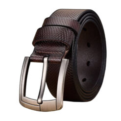 Thắt lưng da bò nguyên miếng màu nâu khóa gài TLD-WD07