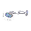 Khuy măng set khảm trai cao cấp KMS-WD001 màu bạc