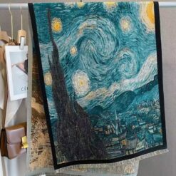 Khăn nữ len Cashmere cao cấp KQVG-WD006 phong cách Van Gogh làm quà tặng
