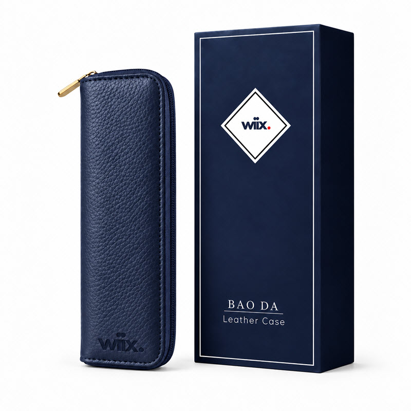Bao da đựng bút cao cấp WA-BD001 màu xanh navy kèm hộp; giúp bảo vệ sản phẩm và cấu thành set quà